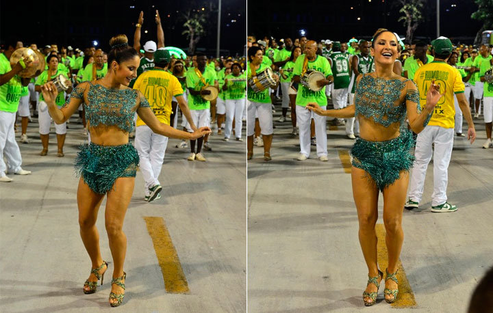 CLAUDIA LEITTE ESTREIA COMO RAINHA DE BATERIA EM ENSAIO TÉCNICO