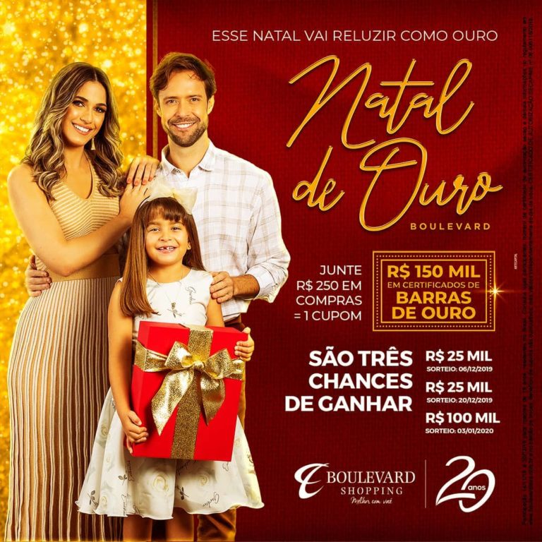 BOULEVARD SHOPPING SORTEIA 150 MIL REAIS EM CERTIFICADOS DE BARRAS DE OURO NESTE NATAL