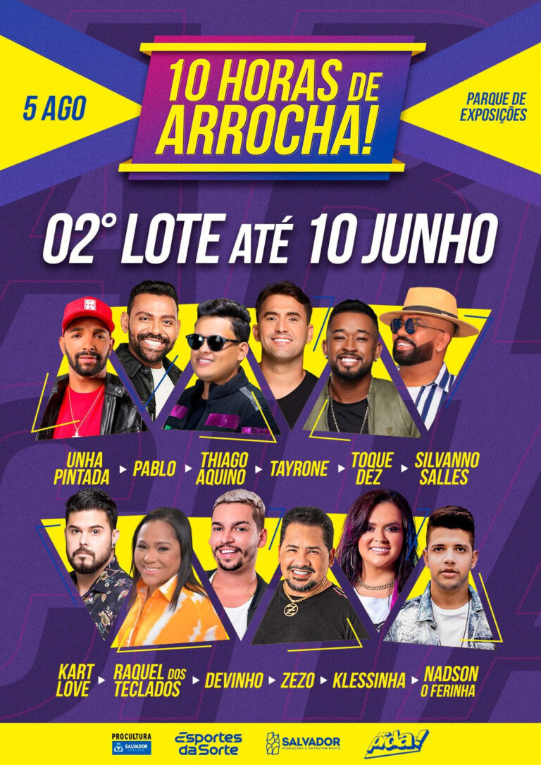 10 HORAS DE ARROCHA ANUNCIA VIRADA DE LOTE PARA O DIA 10 DE JUNHO