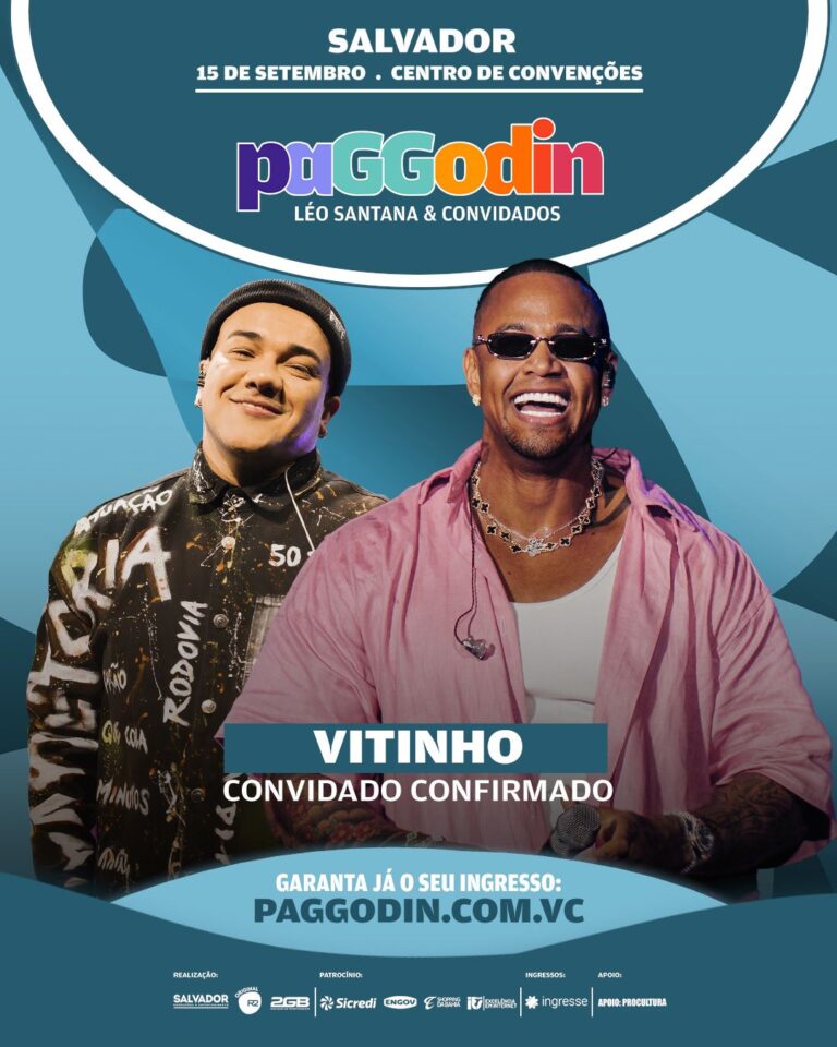 LÉO SANTANA ANUNCIA O CANTOR VITINHO COMO A TERCEIRA PARTICIPAÇÃO DO PAGGODIN DE SALVADOR